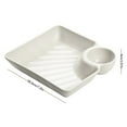 thumbnail image 2 of DGLQMYX Chip and Dip Serving Platter Set, 7.2 Inch Ceramic Divided Snack Plates Set, Sushi Plates with Sauce Section, Perfect for Chip & Dip, Dumpling, Appetizer, Taco, Sushi, Fried Chicken, 2 of 3