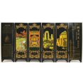 thumbnail image 1 of Screen Ornament 180 Degrees Rotatable Wooden Chinese Style Beijing Opera Face Pattern Lacquer Screen Home Decor, 1 of 12