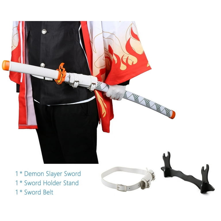 104 Cm Demon Slayer Spada Cosplay Arma Rengoku Rengoku Kyoujurou Katana Kimetsu No Yaiba Catana Giocattolo Spada Samurai Di Legno