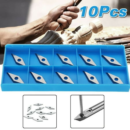 

10pcs Wood Turning Carbide Inserts For Lathe Tool Holder Indexable Chisel Cutter