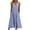 Blue, variant on Women's V Neck Dresses-Sleeveless Button Striped Print T Shirt Midi Dress Casual Loose Tank Sundress with Pockets