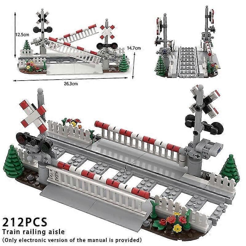 Moc Creative Expert Ideas City Train Railing Crossing Railway Express Bricks Building Blocks Diy Toys For Children Gifts Banmo