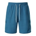 thumbnail image 5 of sunsanly Men Summer Shorts Elastic Drawstring Waist Reinforced Pockets Casual Shorts Wide Leg Sport Shorts Streetwear, 5 of 8