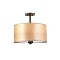 thumbnail image 2 of Woodbridge Lighting Drum Veneer 3-light Metal Semi-Flush Ceiling Mount in Bronze, 2 of 2