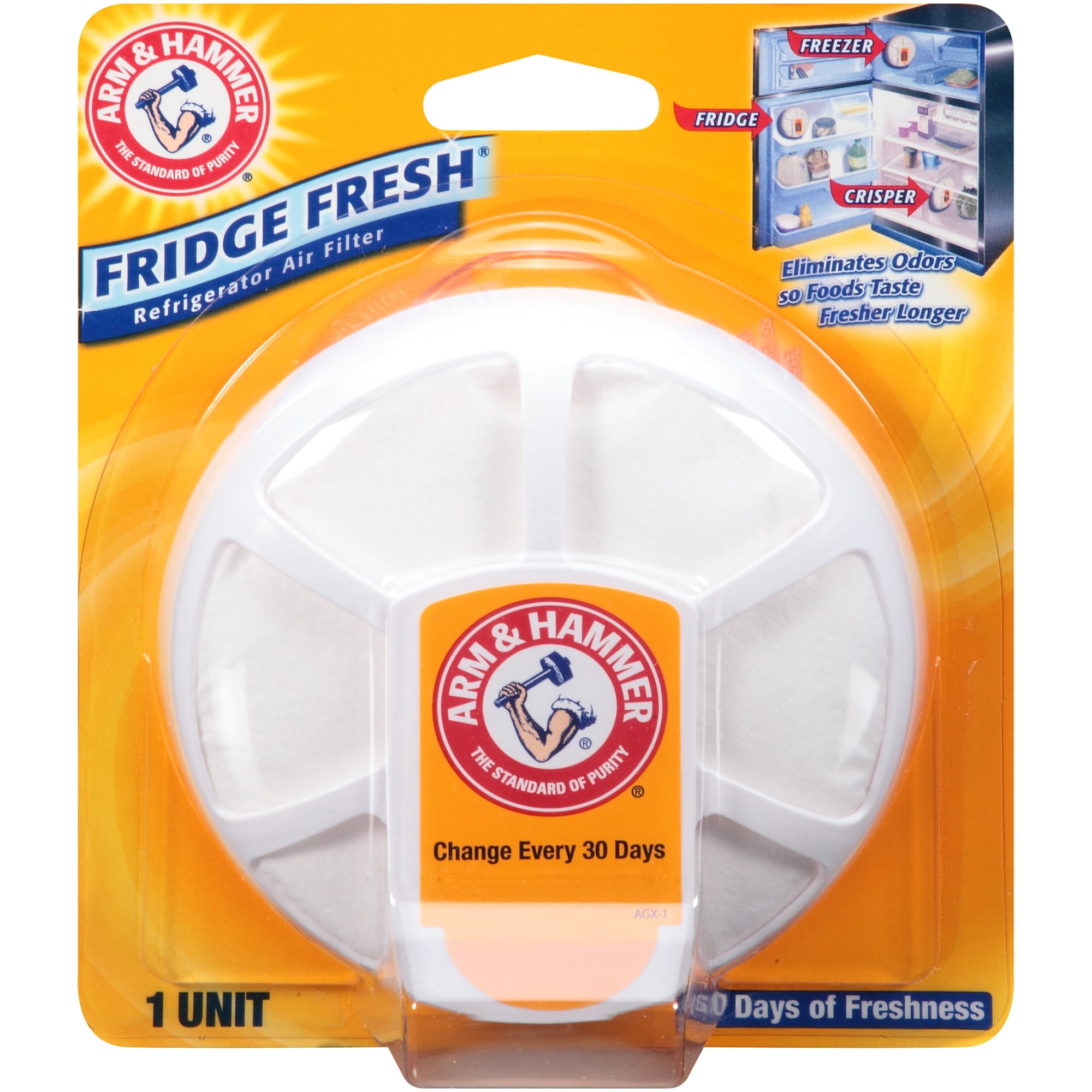 ARM & HAMMER Baking Soda Fridge Fresh, Refrigerator Air Filter, 1 count