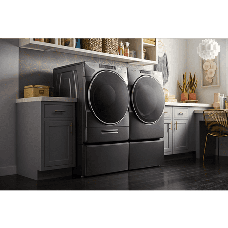 Whirlpool - 5.0 Cu. Ft. High Efficiency Stackable Front Load Washer with Steam and Load & Go XL Dispenser - Chrome shadow