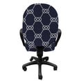 thumbnail image 3 of Navy Blue Office Chair Slipcover, Navy Inspired Sailor Knot Rope Pattern Illustration Nautical Abstract Design, Stretch Decorative Fabric Cover, Standard Size, Dark Blue Cream, by Ambesonne, 3 of 5