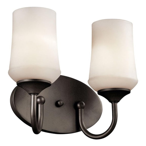 2 Light Vanity Light Approved for Damp Locations with Transitional Inspirations 10.75 inches Tall By 13 inches Wide-Olde Bronze Finish-Led Lamping