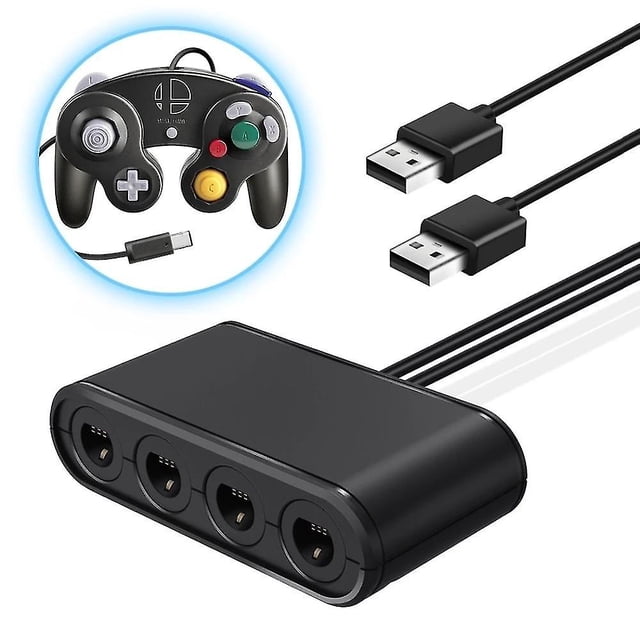 Adaptador de controlador GC 3 en 1 para Nintendo Switch, Wii U y PC. Convertidor de 4 puertos para controlador GameCube.