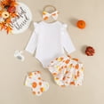 thumbnail image 4 of REgarm Baby Girl Halloween Outfit Letters Pumpkin Ghost Print Long Sleeves Romper Shorts Baby Girl Halloween Clothes,3-6 Months, 4 of 4