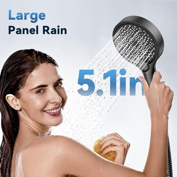 Cabeza de ducha filtrada de mano de alta presión • 3 modos de pulverización • Filtración multicapa suaviza el agua dura • Reduce la sequedad • Instalación fácil sin herramientas