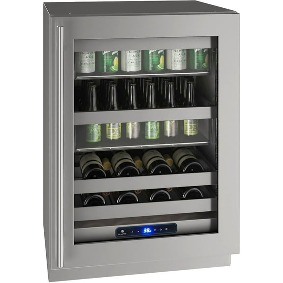U-Line Uhbv524-41A 24" Wide 14 Wine Bottle And 111 Can Capacity Built-In Or Free Standing
