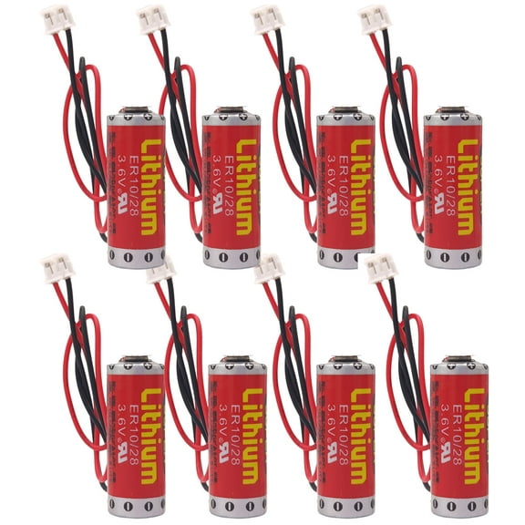 8 PCS er10/28 800mAh Battery ER10280 3.6V PLC Lithium Battery for Mitsubishi FX2NC-32BL ER10/28 with Plug
