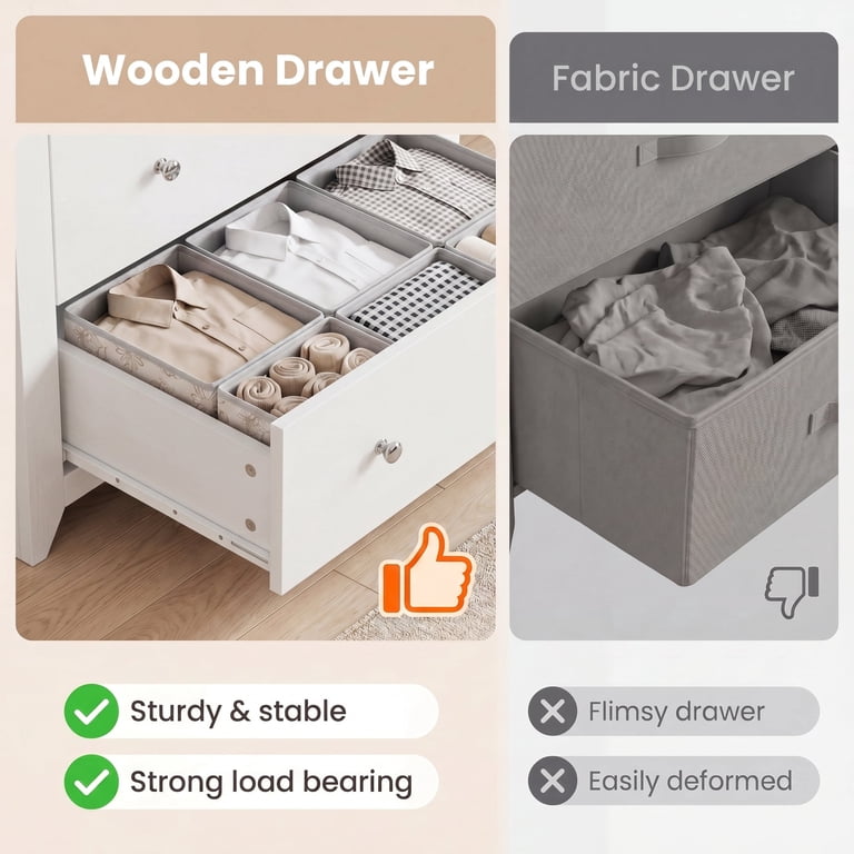 Prilinex 5-Drawer Tall White Dresser Chest photo 4
