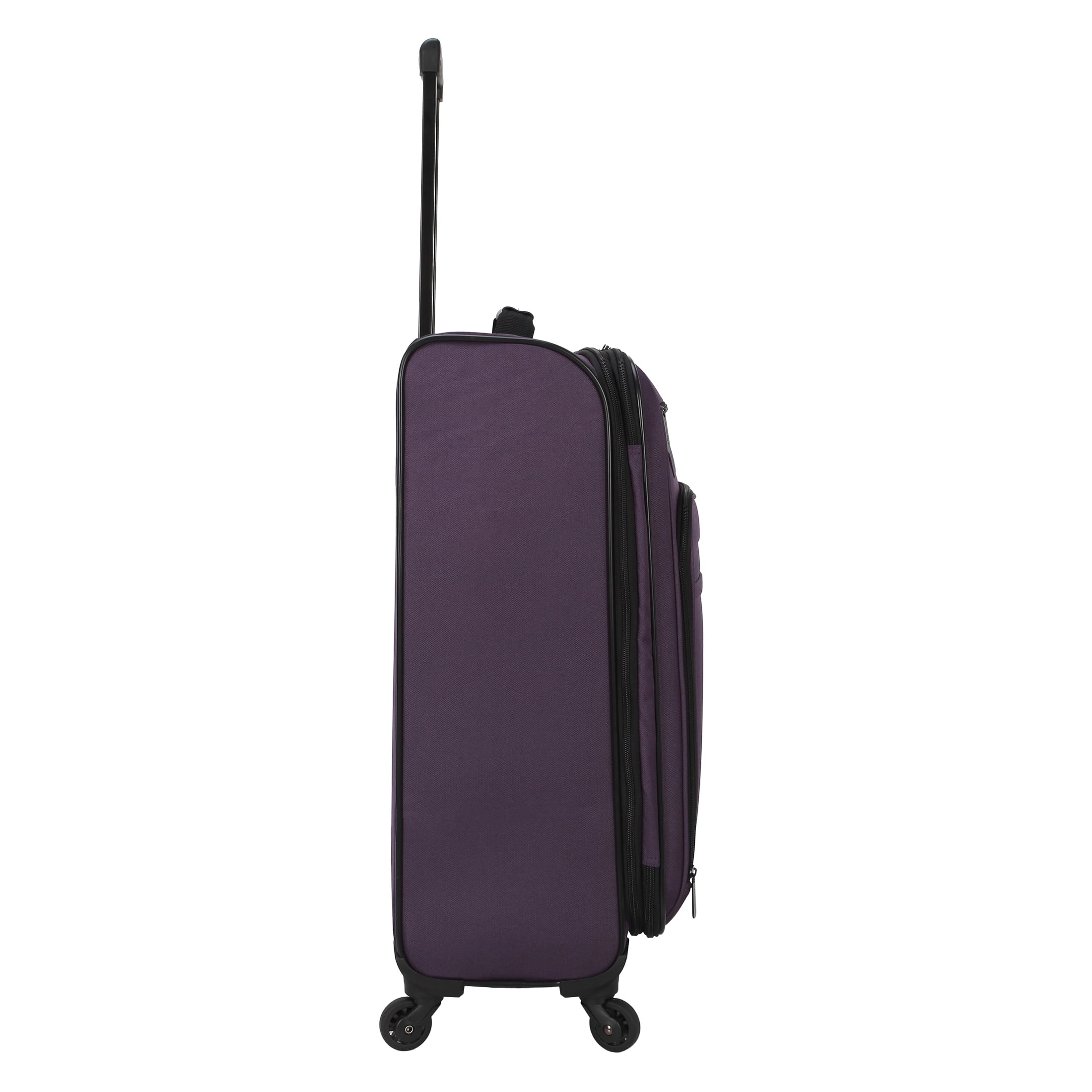 Protege 3-Piece Purple Softside Luggage Travel Set, Includes 24-inch Checked Luggage, 22-inch Carry-on Duffel and Boarding Tote, Purple