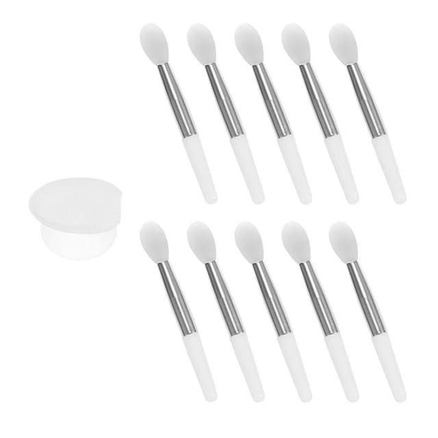OUNONA 1Set Practical Silicone Lip Scrub and Lipstick Brush Tools White for Comfortable Makeup