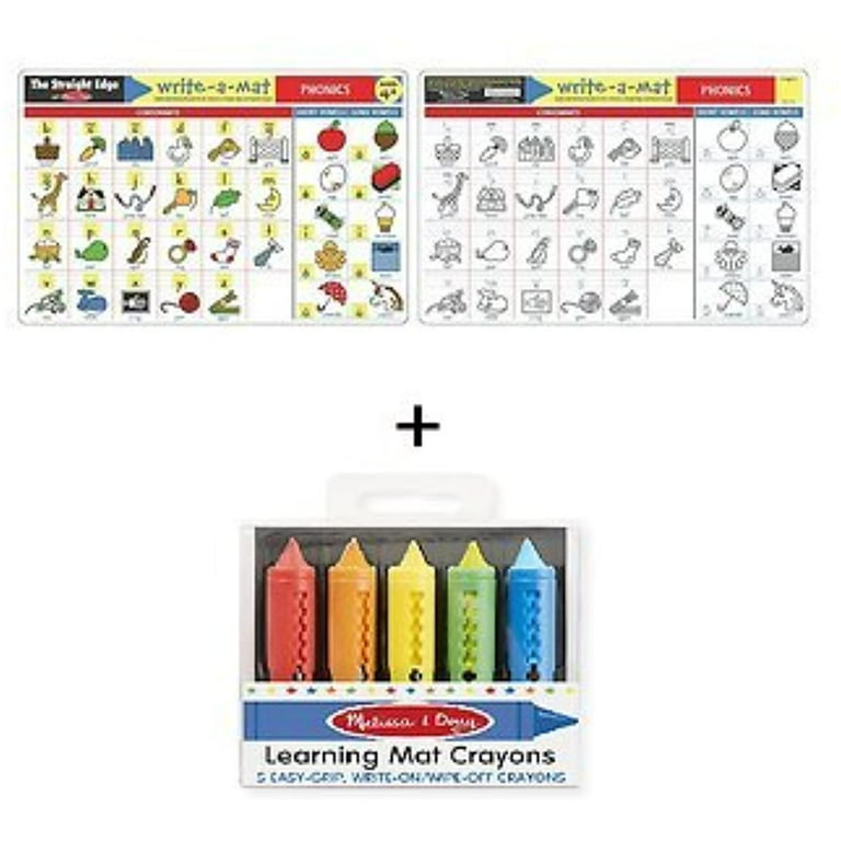 Melissa & Doug Alphabet Learning Place Mat with Wipe-Off Crayons