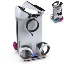 Charging Stand for PS5 & PSVR2 with Cooling Fans Dual Controller Charging Station-White
