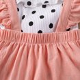 thumbnail image 5 of BemeyourBBs Toddler Baby Girls Summer Clothes Vintage Infant Baby Girls Summer 2 Piece Outfit Polka Dot Collar Short Sleeve T-Shirt and Ruffle Suspender Skirt Set, 5 of 6