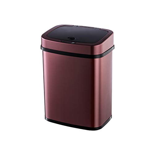 NINESTARS Automatic Touchless Infrared Motion Sensor Trash Can 3 Gal 12 L Pink 