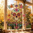 thumbnail image 5 of Halloween Acrylic Suncatcher Wind Chime,Multi Color Light Refraction Hanging Ornament,Transparent Window Light Catching Pendant,Metal Bell Yard Home Decor,7.87x10.62 In, 5 of 7