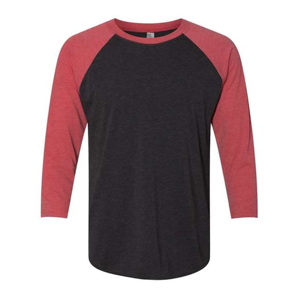 Next Level Mens Tri-Blend 3/4-Sleeve Raglan Tee (6051) vin red/vin blk xs Ropa de siguiente nivel 6051