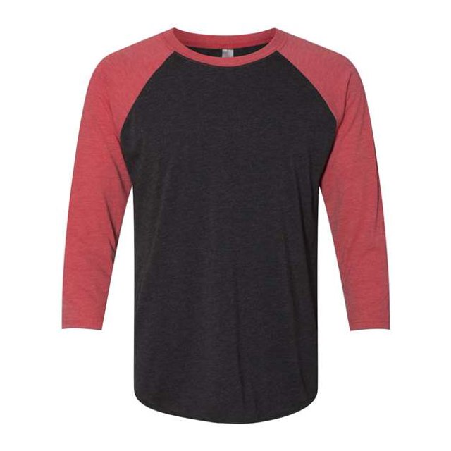 Next Level Mens Tri-Blend 3/4-Sleeve Raglan Tee (6051) vin red/vin blk xs Ropa de siguiente nivel 6051