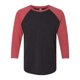 thumbnail image 1 of Next Level Mens Tri-Blend 3/4-Sleeve Raglan Tee (6051) vin red/vin blk l Ropa de siguiente nivel 6051, 1 of 1