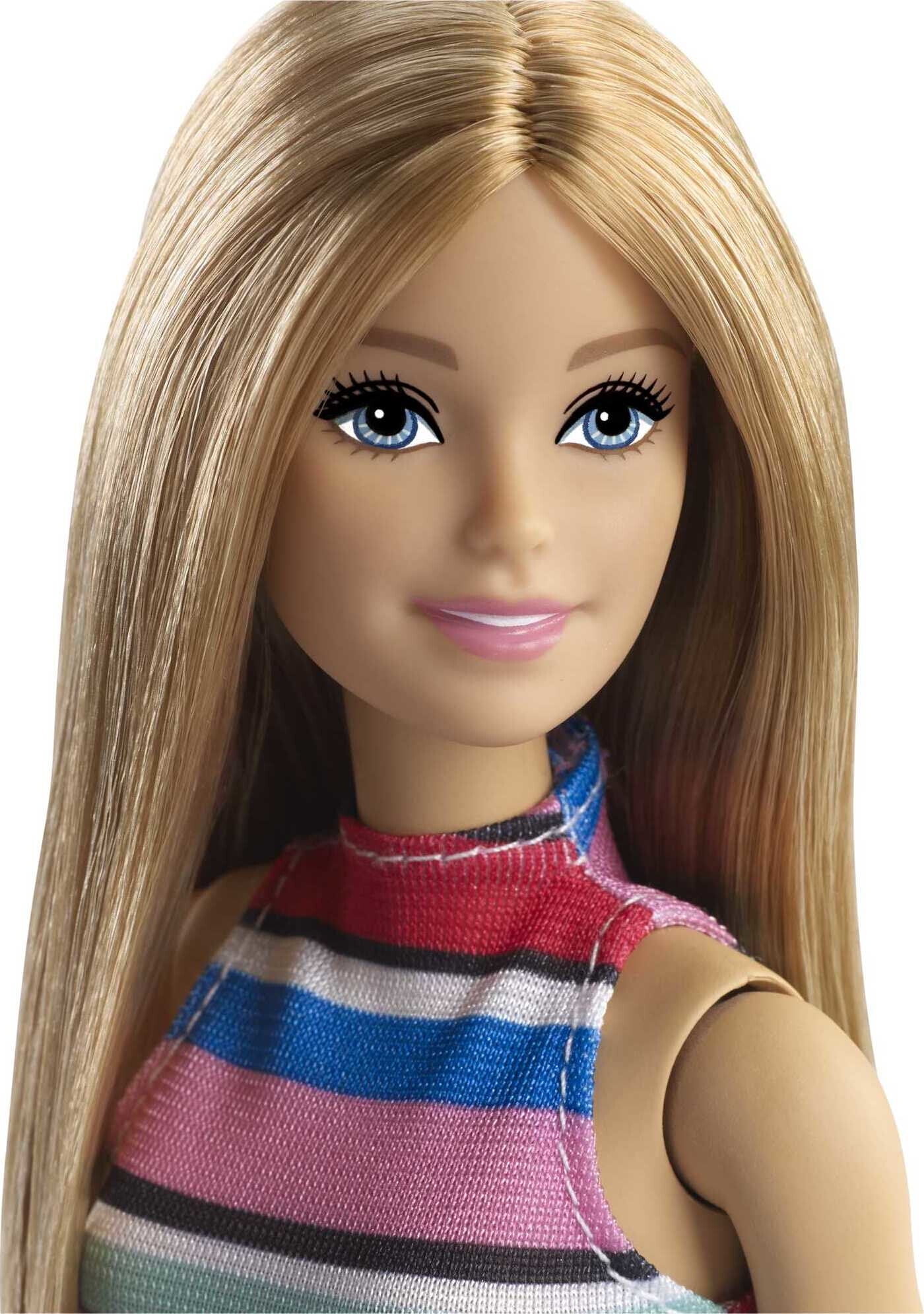 Barbie Fashionista Play Doll Kid's Toy Set with 11 Trendy Fashion Accessories