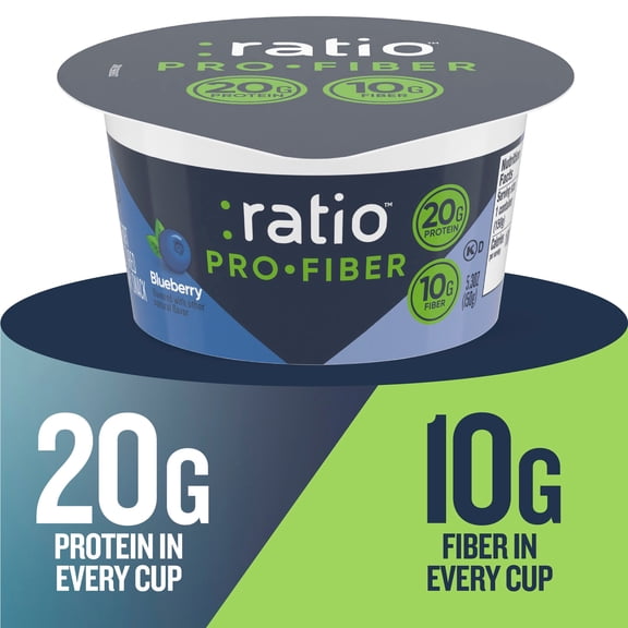 Ratio Pro-Fiber Yogurt Cultured Dairy Snack Cup, Blueberry, 5.3 oz