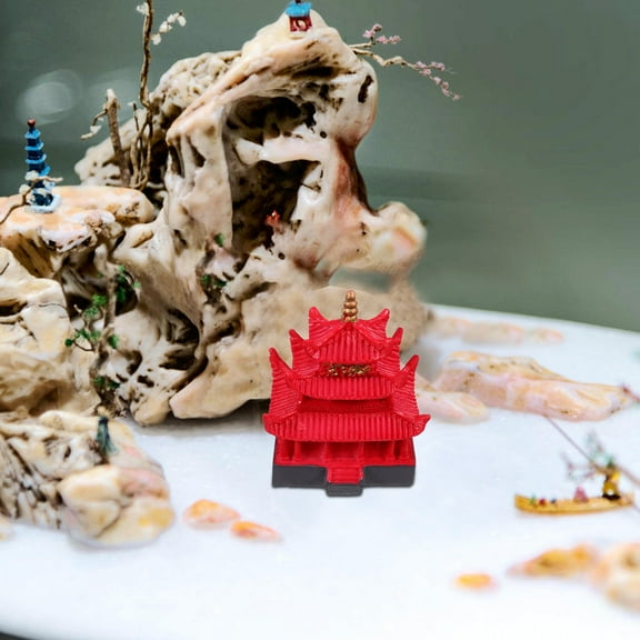 WHAMVOX Aquarium Resin Pagoda Decoration Fish Tank Mini Pagoda Statue Cave Hideouts House Plants Supplies Accessories