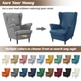 thumbnail image 6 of Wingback Chair Covers, 2 Piece Stretch Wing Chair Slipcover, Waterproof Wing Back Chair Covers with Arms for Living Room and Bedroom, Beige, 6 of 8