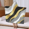 thumbnail image 5 of Gray and Gold Marble Ink Waves Pattern Hooded Bath Towel，50"x30" for Ages 3 To 12 Kids, Quick Dry Lightweight Soft Microfiber Hood Beach Towel Cover Up for Kids, 5 of 7