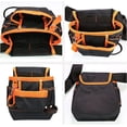 thumbnail image 3 of Tool Pouch - Tool Belt Bag/Utility Pouch for Electrician Carpenter Construction Technician Gardening, Tool Pouch with Belt Clip for Hardware Tools, 8 Pockets, Adjustable Belt Work Apron, Orange, 3 of 7