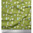 thumbnail image 1 of Soimoi Green Rayon Fabric Cup,Kettle & Mixer Jar Kitchen Decor Fabric Printed Yard 42 Inch Wide, 1 of 3