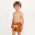 thumbnail image 3 of Boys' Cute Face Print Swim Trunks, Quick-Dry Elastic Waist Board Shorts with Pockets for Kids, 3-12 Years Orange a 10-11 Years, 3 of 8
