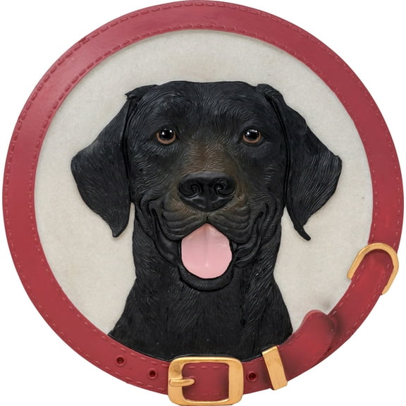 BLACK LAB STEPPING STONE / DECORATIVE WALL PLAQUE