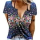 thumbnail image 1 of Mujeres verano moda casual sexy sin mangas con cuello en v blusa de impresión camiseta tops Pompotops lopia995538, 1 of 5