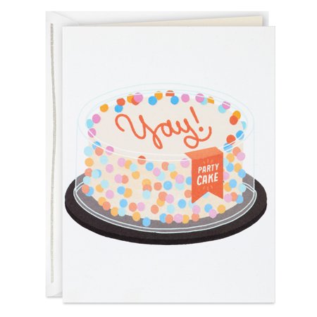 Hallmark Good Mail Congratulations or Birthday Card (Yay All Day Party Cake)