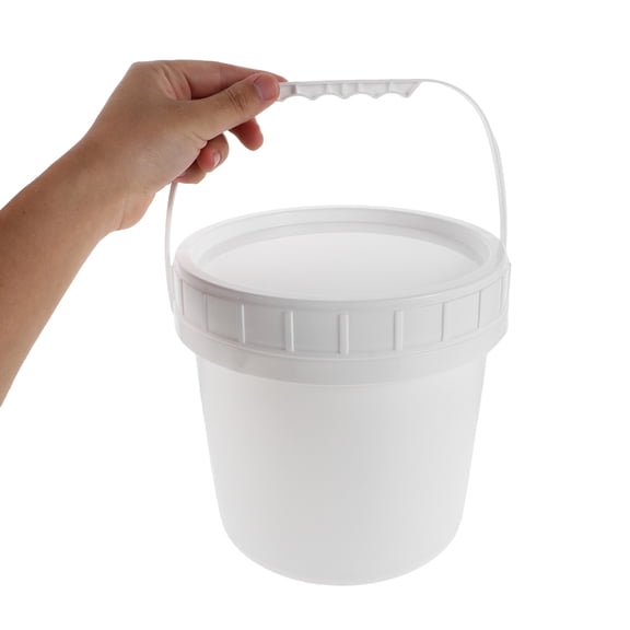 OULII Thick White Plastic Bucket Lid for Syrup, Sauce, and Food Storage Container