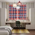 thumbnail image 5 of Orange Blue Kitchen Curtains 63 Inch Length, British Style Buffalo Plaid Lattice Grommet Top Bedroom Living Room Curtains, Light Filtering Cafe Curtain Drapes 2 Panels Set 84''x63'', 5 of 9