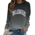 thumbnail image 2 of Rbaofujie Chandails pour Femmes Mode Décontractée Imprimé Col Rond Ample Manches Longues T-shirt Blouse Gris Foncé Automne Chandails à Capuchon pour Femmes, 2 of 4