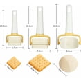 thumbnail image 5 of Juego de cortadores de galletas, rodillo de rueda cortador de masa, cortador redondo cuadrado, herramienta de pastelería para molde de galletas de pizza con engranaje circular, rectangular, 3 piezas, 5 of 5