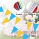 thumbnail image 3 of Banderas de banderines Uxcell de 100 pies, cuerdas colgantes de triángulo, banderas DIY para fiestas Amarillo Azul Blanco 60 Pcs, 3 of 5