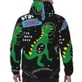 thumbnail image 7 of Wukai Space Dino Cartoon Black Print Men Hoodies Fleece Sweatshirts Long Sleeve Sweaters Pullover Fall Outfits Winter Clothes-Large, 7 of 7