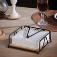 thumbnail image 5 of Flat Napkin Holder, Tissue Rack Stand for Kitchen Dining Table, Metal Napkin Dispenser with Weighted Arm, Square Tissue Holder for Farmhouse Kitchen Countertops Tables Tissue Storage Basket, 5 of 9