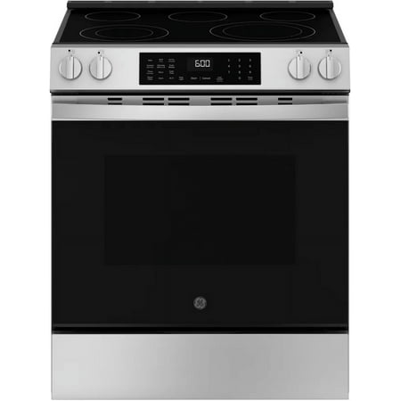 

GE 30 Inch Slide In Radiant Range 5 Element Steam Clean Single Oven GRS600AVFS