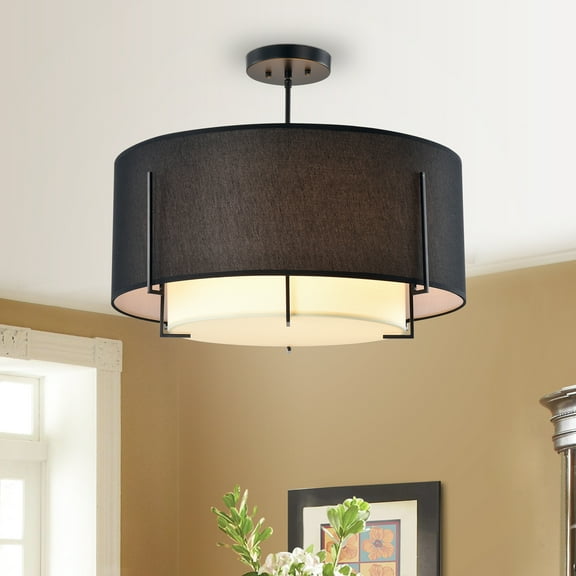 Warehouse of Tiffany Fazlo Matte Black 5-Light Chandelier CM148/5