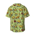 thumbnail image 2 of Xecao offers the Cute Tractor for Men's Casual Short-sleeved Shirt, a button-up collared shirt with a pocket, perfect for beach vacations and yacht travel in the 4X-Large size., 2 of 7