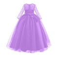 thumbnail image 4 of vestidos de primera comunión niña 8 años Flower Girl Lace Dress for Kids Wedding Bridesmaid Party Gown Princess Communion Puffy Tulle Dresses, 4 of 5